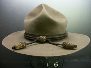 Antique Wwi U.  S.  Army Dough Boy Trooper Campaign A.  E.  F.  Stetson Hat ?