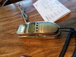 VTG Radio Shack Trim Line Shiny Chrome Desk/Wall Telephone W/Caller ID 3