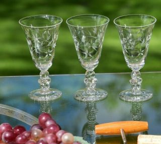 Vintage Crystal Wine Glasses,  5 Oz After Dinner Port Wine Liquor Glass