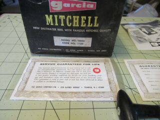 Vintage Garcia Mitchell 602 A Conventional Salt Water Fishing Reel 2