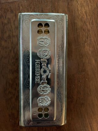 1A Vintage The Echo Harp Harmonica M.  Hohner Box A/D 64 Hole Germany 3