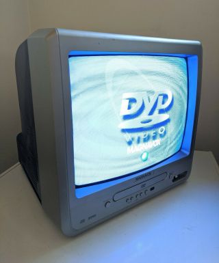 Vtg Magnavox 13 " Tv Mwc13d6 Silver Built - In Dvd Player Won 