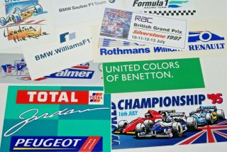Vintage F1 Formula 1 Silverstone Williams Jordan Sauber Bmw Stickers Decals X 10