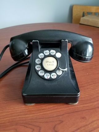 Antique Bell System Western Electric Black Rotary Telephone Vintage