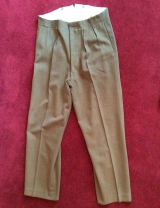 Vintage Ww2 British Army Officer’s No.  2 Dress Trousers Khaki (private Purchase)