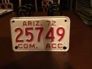 1972 Arizona Commercial Acc License Plate