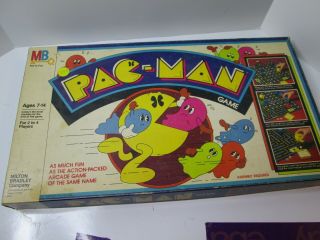 Vintage 1980 Milton Bradley Pac Man Board Game Blue Ghosts