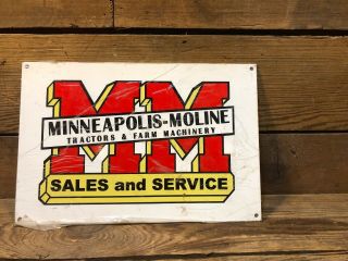 Minneapolis Moline Tractor Sign Plow G1000 Vista M5 U 5 Star Vintage Antique Z L