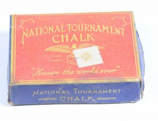Vintage Box Of National Tournament Chalk Blue - Billiards Pool Cue Chalk