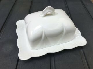 Rare Antique Shelley Dainty White Lidded Butter Dish