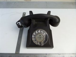 Antique Vintage Old Black Bakelite Desk Telephone