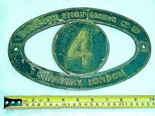 Vintage Brass Oval Sign Plaque Paterson Engineering 4 London Old Collectable Vgc