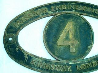 Vintage Brass Oval Sign Plaque Paterson Engineering 4 London old collectable VGC 2