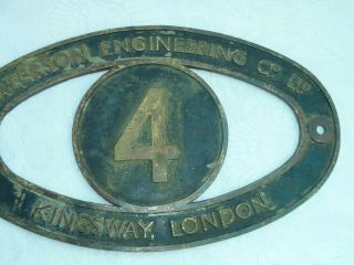 Vintage Brass Oval Sign Plaque Paterson Engineering 4 London old collectable VGC 3