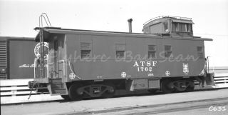 B&w Negative Atsf Railroad Caboose 1762 Santa Ana,  Ca 1966