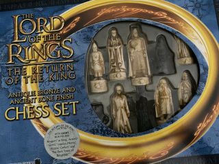 The Lord Of The Rings Return Of The King Chess Set Antique Bronze Ancient Bone