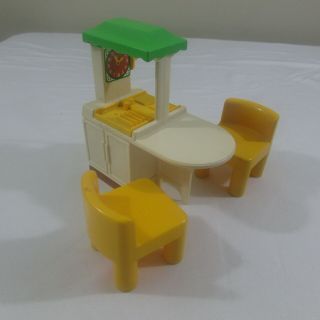 Little Tikes Vintage Doll House Accessories Kitchen Chairs