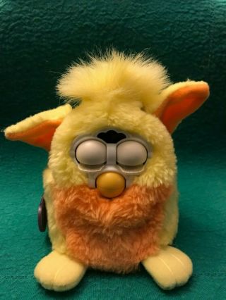 1999 Vintage Furby Baby Yellow With Orange Tummy Style 70 - 940 Tiger Electronics