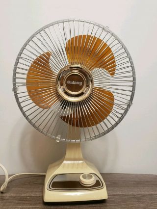 Galaxy 220739 Vintage Electric Fan 12 - Inch Oscillating W/ Amber Acrylic Blade