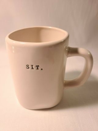 “sit” Rae Dunn By Magenta Vintage Boutique Stitched Coffee Mug With Chair Typed