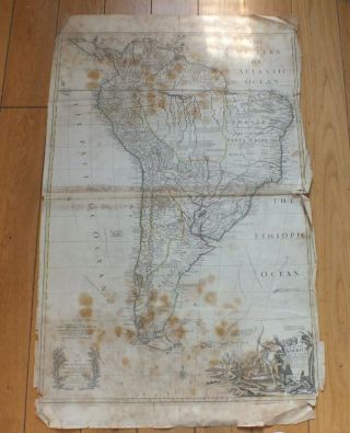 18th C Map By John Senex South America