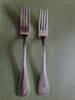 Towle Stainless Beaded Antique Set Of 2 Dinner Forks 18/8 Germany