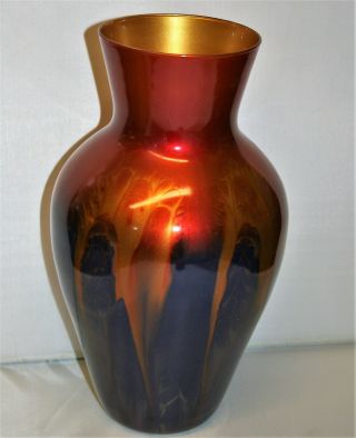 Large Vintage German Studio Art Glass Vase by Ambiente Zwiesel 13 