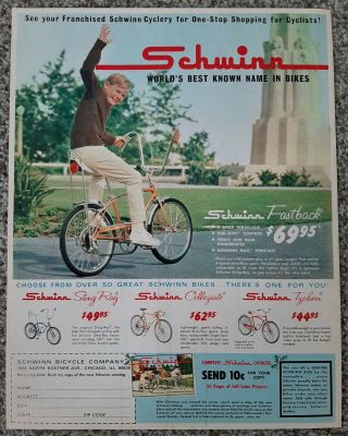 Vintage 1967 Schwinn Fastback Stingray Advertisement