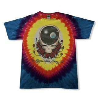 Vtg Grateful Dead 1992 Space Your Face All Over Tie Dye Liquid Blue T - Shirt L
