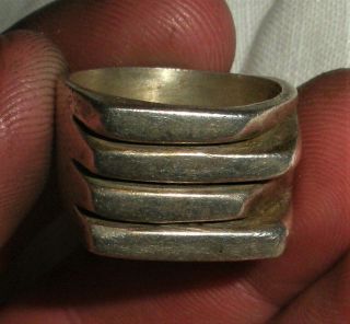 Vintage C.  1950 Modernist Mid Century Sterling Silver Mexican Ring Vafo
