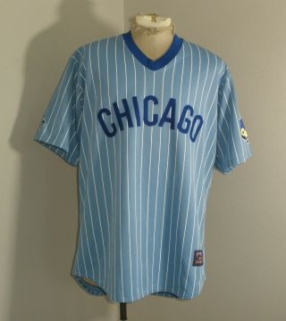 Vtg Majestic Cooperstown Chicago Cubs Sewn Stitched Baseball Jersey Usa Made Xl