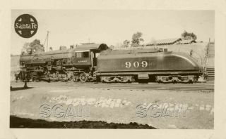 0a999d Rp 1940s At&sf Santa Fe Railroad 2 - 10 - 2 Loco 909