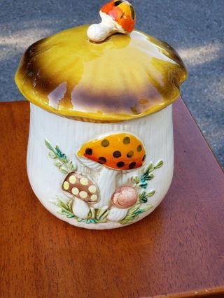 Vintage 1976 Merry Mushroom Ceramic 9 " Cookie Jar - Sears Roebuck And Co Japan