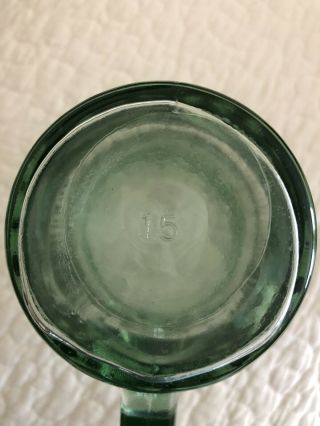 4 Vintage 5 5/8 Light Green Glass Vertical Ribbed Mugs 3