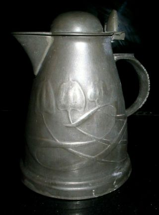 ANTIQUE ARTS AND CRAFTS ARCHIBALD KNOX LIBERTY & CO.  TUDRIC PEWTER JUG 0958 FOR 2