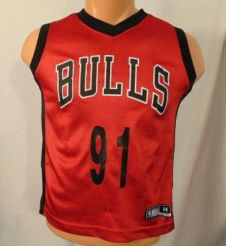 Dennis Rodman 91 Chicago Bulls Jersey Youth M Vintage Jersey Nba Red Kit