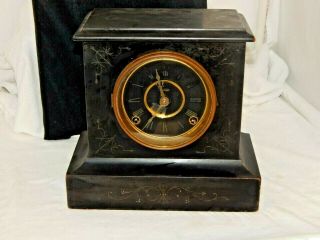 Antique E Ingraham Wizard Wooden Mantle Clock Patent September 1 1885