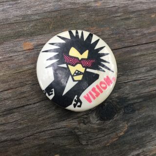 Vintage Vision Street Wear Psycho Stick 1 1/4 " Pin Button 1980 