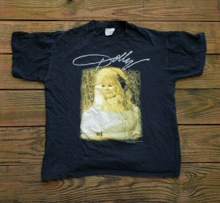 Vintage 1992 Dolly Parton Concert Tour Shirt Sz L Brockum Single Stitch Country