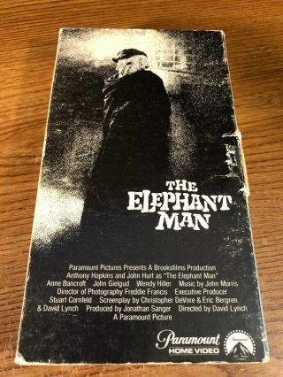 The Elephant Man Vintage Vhs Vcr Video Tape Movie Closed Box