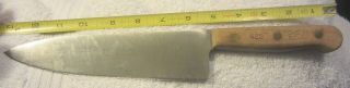Vintage Chicago Cutlery Chefs Knife 42s Stainless 7.  5” Blade Wood Handle Usa
