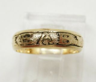 Antique Engraved 10k Yellow Gold Baby Ring 0.  93 Grams Sz 1.  0 Victorian Noreserv