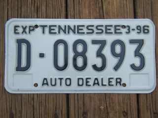 D 08393 = 1996 Tennessee Auto Dealer $4.  00 Us Mancave Art