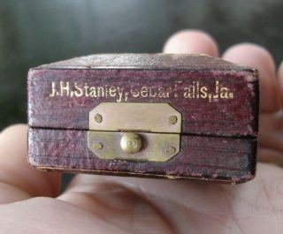 Old Victorian J H Stanley Antique Civil War Era Ring Jewelry Box Case Cedar Fall