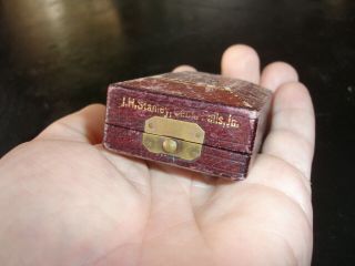 old Victorian J H Stanley antique Civil War era ring jewelry BOX CASE Cedar Fall 3