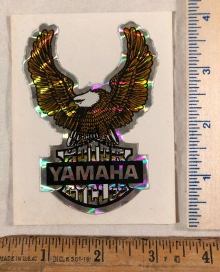 Vintage 1970s Yamaha Motorcycle Decal Bumper Sticker Prism Eagle 3”x4”