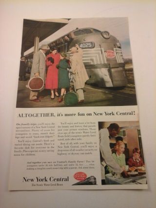 Vtg 1953 Railroad Train Ad Advertising York Central - It 