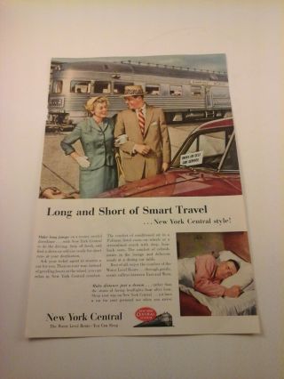 Vtg 1953 Railroad Train Ad Advertising York Central - Smart Travel