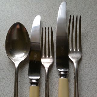 Mappin & Webb London Set 6 Vintage Cutlery Dining Silver 1930s 1940s 1950s Mcm