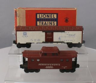 Lionel 6672 Vintage O Santa Fe Reefer Car & 6417 - 1 Pennsylvania Caboose